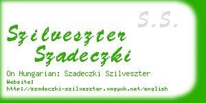 szilveszter szadeczki business card